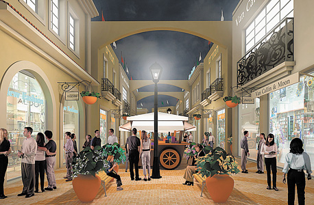 הדמיית המרכז המסחרי החדש המתוכנן בצומת כרכור
