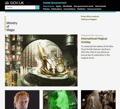 האתר החדש של ממשלת בריטניה: משרד הקסם