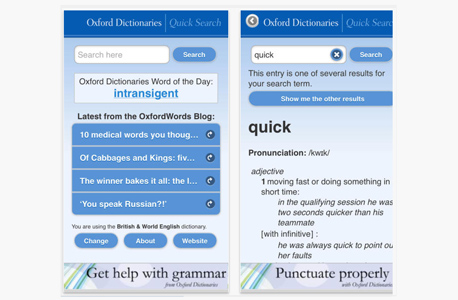 מילון אוקספורד, צילום מסך: Apple, Appstore, Google Play