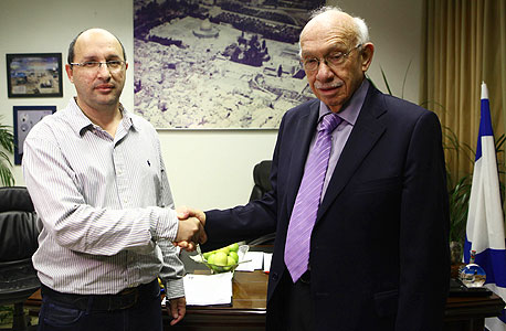 אביגדור קפלן אבי ניסנקורן חתימת הסכם הסתדרות הדסה, צילום: אוראל כהן