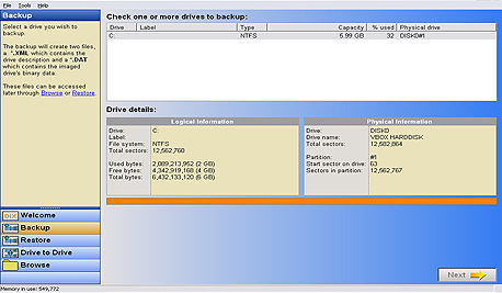 בדרך כלל, c:‎ תהיה המחיצה הראשית בה מותקנת חלונות, צילום מסך: DriveImageXML