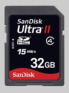 כרטיס זיכרון בנפח 32GB של SanDisk