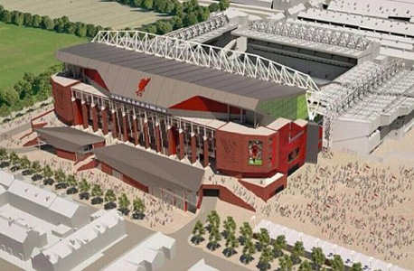 ליברפול חשפה תוכניותיה להגדלת אצטדיון הבית ההיסטורי