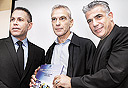 מימין: יאיר לפיד, רם לנדס וגלעד ארדן, צילום: אוראל כהן