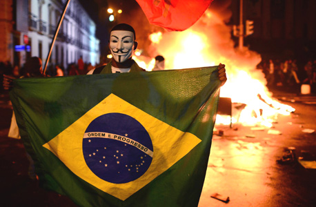 מחאות בברזיל. פוגעות בספונסרים של פיפ"א, צילום: איי אף פי