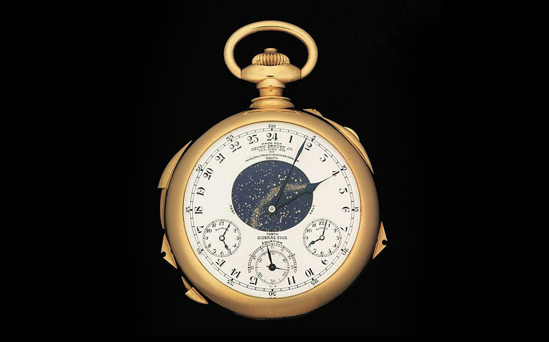 שעון הכיס Supercomplication של פטק פיליפ, 11 מיליון דולר. שעון זה כשמו כן הוא – שעון כיס מורכב העשוי זהב שעוצב בידי פטה פיליפ. השעון כולל 24 פונקציות והיה בתצוגה במוזיאון הזמן בשיקגו בטרם נמכר לקונה אנונימי תמורת סכום שיא