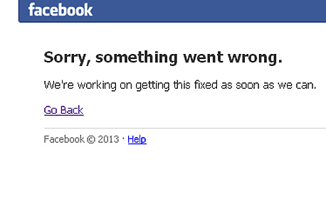 הודעת השגיאה המוצגת לגולשים שנכנסים לפייסבוק מהדפדפן