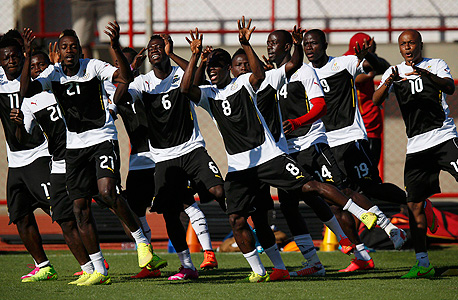 שחקני נבחרת גאנה. בעיות במונדיאל, צילום: רויטרס