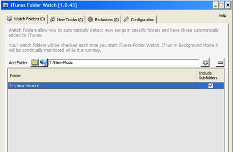 הגדרת תיקיות מוסיקה לעדכון אוטומטי באמצעות iTunes Folder Watch