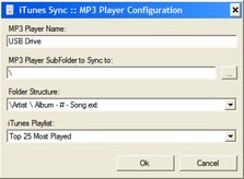 iTunesSync מאפשרת לסנכרן רשימת השמעה אחת ב-iTunes עם כל התקן אחסון חיצוני