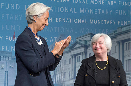 ג'נט ילן יו"ר הפד (מימין) וכריסטין לגארד יו"ר קרן המטבע הבינלאומית