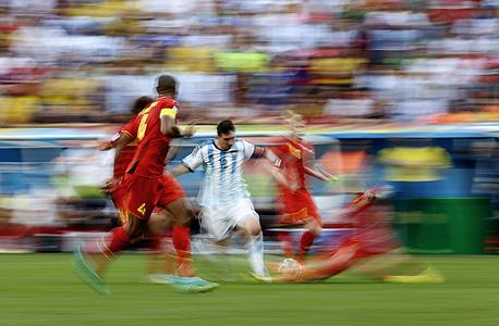 ליאו מסי נגד נבחרת בלגיה מונדיאל 2014, צילום: איי אף פי