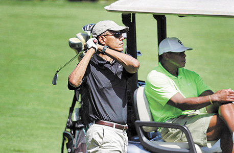 נשיא ארה"ב ברק אובמה מגרשי גולף, צילום: איי פי