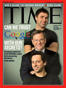 שער מגזין TIME העוסק בגוגל ובפגיעתה בפרטיות המשתמש