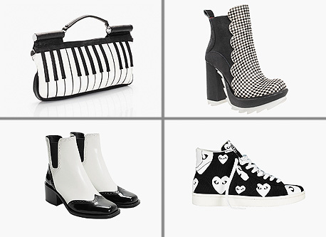  למעלה מימין: 1,170 שקל, Irregular Choice ברשת שופרא; 199 שקל ב־ownitstyle.com; מימין למטה:  449 שקל, שיתוף פעולה בין אולסטאר לקום דה גרסון ברשתות הספורט;  399 שקל בזארה