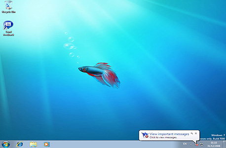 ממשק חלונות 7 עם שורת המשימות החדשה, צילום מסך: Windows 7
