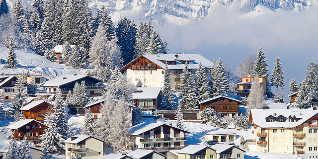 עיירת סקי בשוויץ, צילום: שאטרסטוק