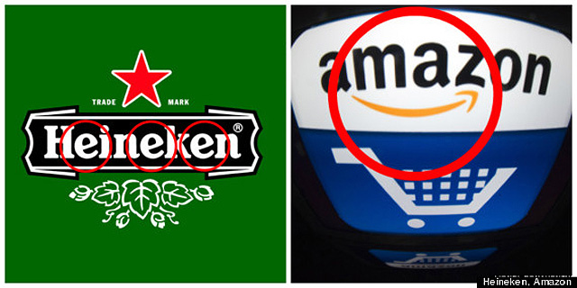 הלוגואים של אמזון והייניקן. חיוך סמוי, צילום: Heineken, Amazon
