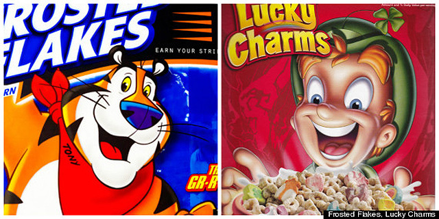 שדון המזל וטוני הנמר, צילום: Frosted Flakes, Lucky Charms