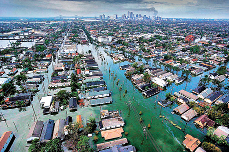 הבעיה: הערים יוצפו. בתמונה: ניו אורלינס מוצפת בעקבות הוריקן קטרינה, אוגוסט 2005