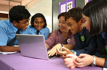 מחשב כרומבוק בבית ספר אמריקאי