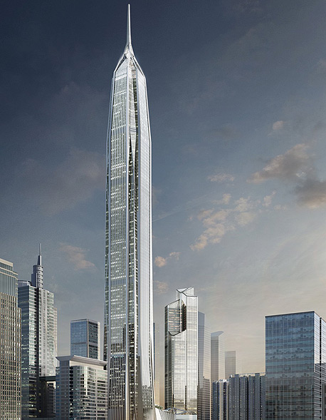 גורד גורדי שחקים מגדל מגדלים גבוהים גבוה שנזהאן סין Ping An Finance Center , צילום: Kohn Pedersen Fox Associats