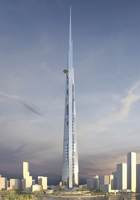 הבנייה עתידה לעלות 1.2 מיליארד דולר, והמבנה יכלול מלון יוקרה, משרדים, דירות יוקרתיות ואת קומת התצפית הגבוהה בעולם. הגובה של המגדל הזה יחייב את התקנת מערכת המעליות המתוחכמת בעולם, ובבניין יהיו 59 מעליות, צילום: Kohn Pedersen Fox Associats
