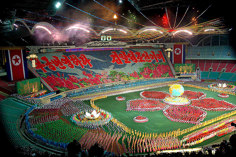 150 אלף מושבים. אצטדיון האחד במאי, צילום:  KCNA REPUBLIC OF KOREA OUT