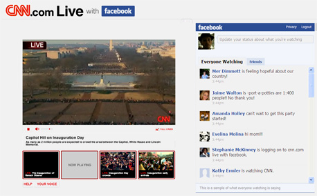 מסך השידורים החיים של סי.אן.אן ברשת מטקס השבעת ברק אובמה, צילום מסך: cnn.com