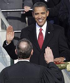 נשיא חדש, אתר חדש, בלוג חדש: אובמה מושבע, צילום: אי פי