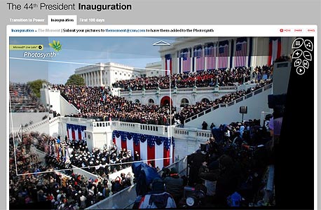 צילום מטקס ההשבעה של ברק אובמה באתר CNN, צילום מסך: cnn.com