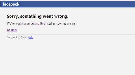 פייסבוק הודעת שגיאה תקלה קריסה 