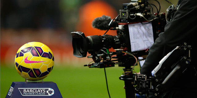 A camera at a Premier League match. Photo: Reuters