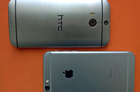 מימין: אייפון 6, HTC One M8