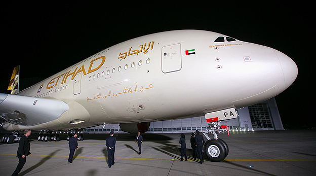 מטוס A380 של חברת תעופה איתיחאד 