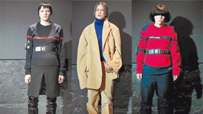 מהקולקציה החדשה של Vetements. גזרות הפריטים המחויטים התבססו על תמונה של דיוויד ביירן לובש ז'קט מהקולקציה החדשה של Vetements. גזרות הפריטים המחויטים התבססו על תמונה של דיוויד ביירן לובש ז'קט