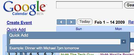 הוספה מהירה של אירוע לגוגל קלנדר, צילום מסך: calendar.google.com