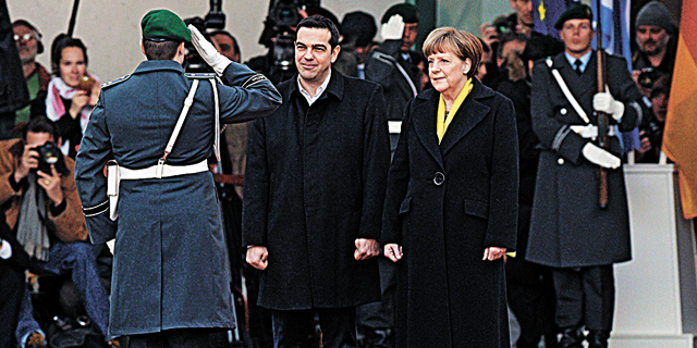 מרקל וציפרס בברלין, היום, צילום: אי פי איי