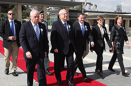 הנשיא ראובן ריבלין מגיע לטקס ההשבעה של הכנסת ה-20