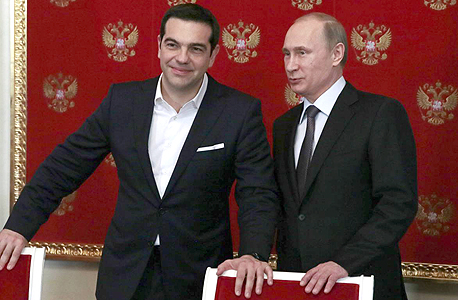 נשיא רוסיה פוטין עם ר"מ יוון ציפרס
