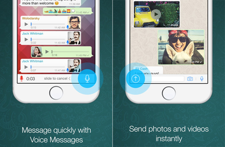 ווטסאפ אייפון iOS שיחות קוליות 