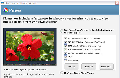 הגדרת Picasa Photo Viewer להצגת כל התמונות במחשב, צילום מסך: picasa