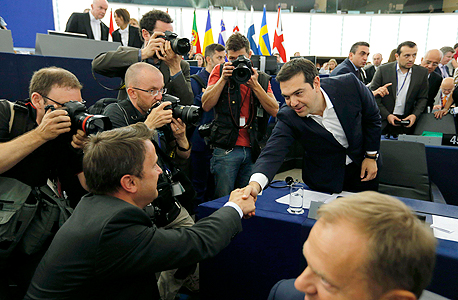 ראש ממשלת יוון אלכסיס ציפרס בפרלמנט האירופי 