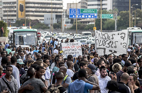 הפגנת יוצאי אתיופיה בתל אביב, צילום: אביגיל עוזי