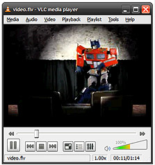 נגינת סרטון בפורמט flv ב-VLC, צילום מסך: VLC