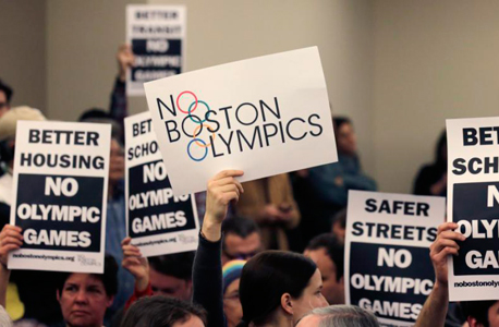 הפגנה בבוסטון נגד אירוח האולימפיאדה ב-2024, צילום: איי פי