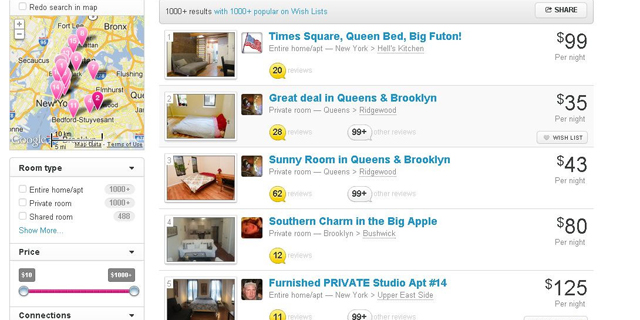 אתר Airbnb הוכרז כבלתי חוקי בניו יורק
