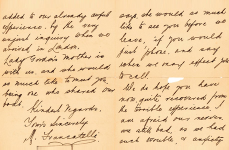 המכתב של הניצולה מייבל פרנקטלי 