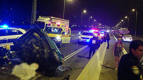 זירת התאונה ליד מחלף אולגה