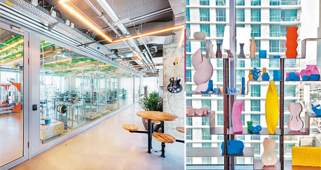 מימין: מוצרים שהודפסו במעבדת אוטודסק ומשרדי החברה בתל אביב. "תפקיד המעצב השתנה מעיצוב מוצרים, ליצירת כלים"
